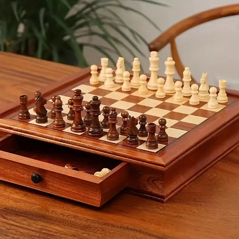 Jeu d'échec de luxe en acajou