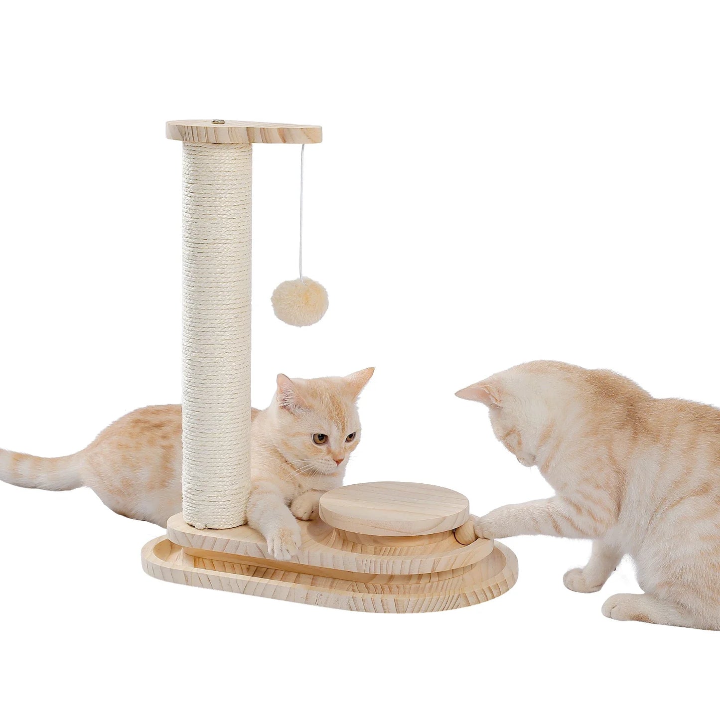 Arbre à chat en bois massif avec jeu de balles