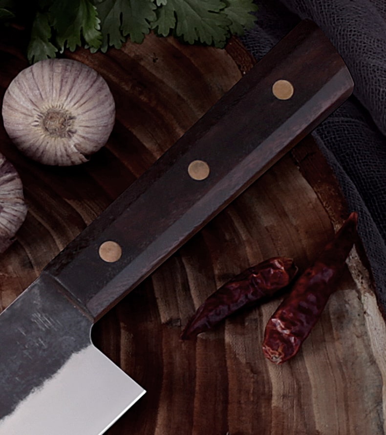 Couteau japonais Santoku en acier Damas