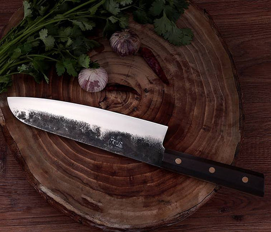 Couteau japonais Santoku en acier Damas