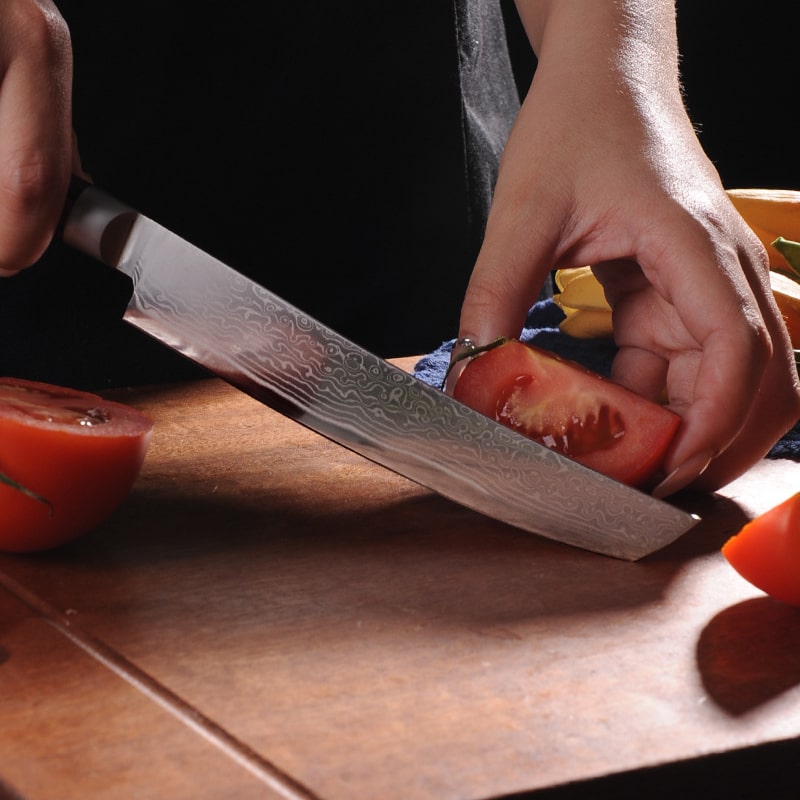 Couteau de chef japonais  - Manche en bois d'olivier