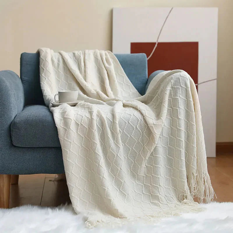 Plaid Beige Élégant : Douceur et Raffinement pour un Intérieur Chaleureux