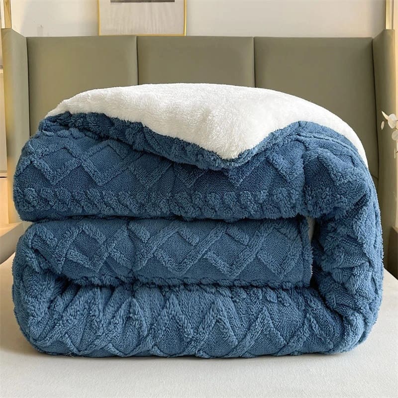 Couverture Lestée Ultra Chaude Epaisse Bleu: Votre Secret pour un Sommeil Profond et Réparateur