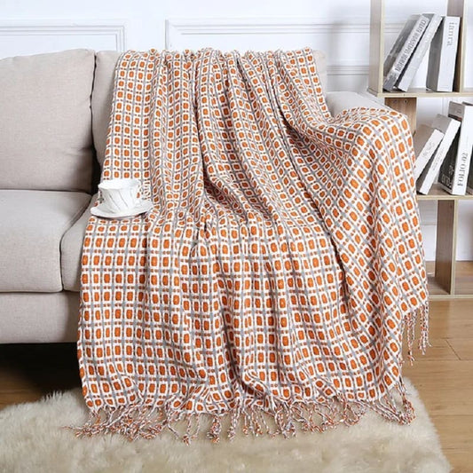 Plaid Moderne Orange : Élégance et Confort au Quotidien