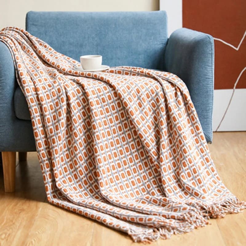 Plaid Moderne Orange : Élégance et Confort au Quotidien
