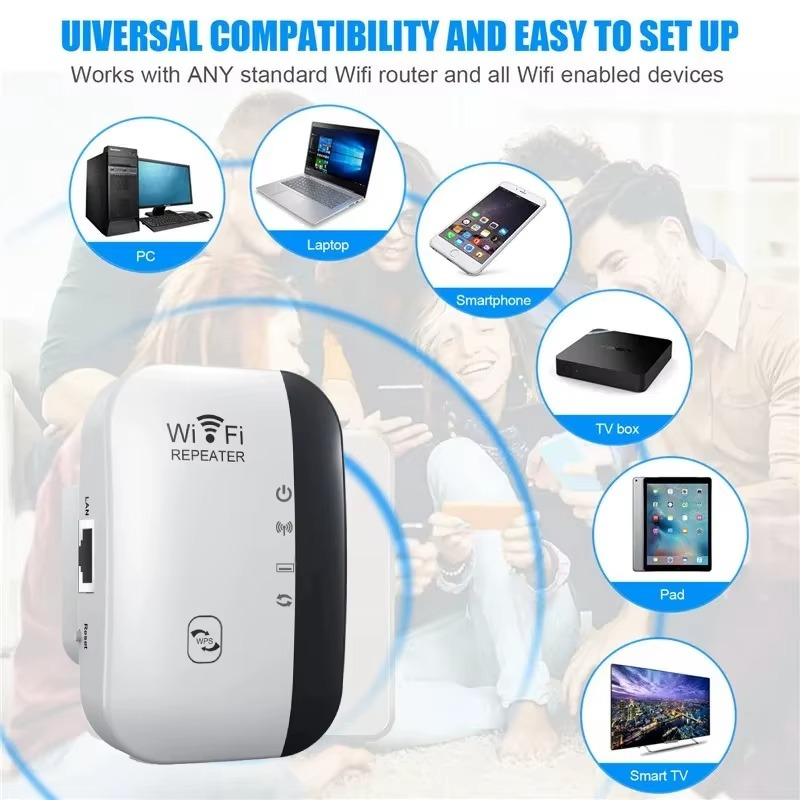 Répéteur WIFI sans fil 300Mbps, routeur 2.4G, extension de portée, amplificateur de Signal Wi-Fi, adaptateur de carte réseau 802.11N pour PC