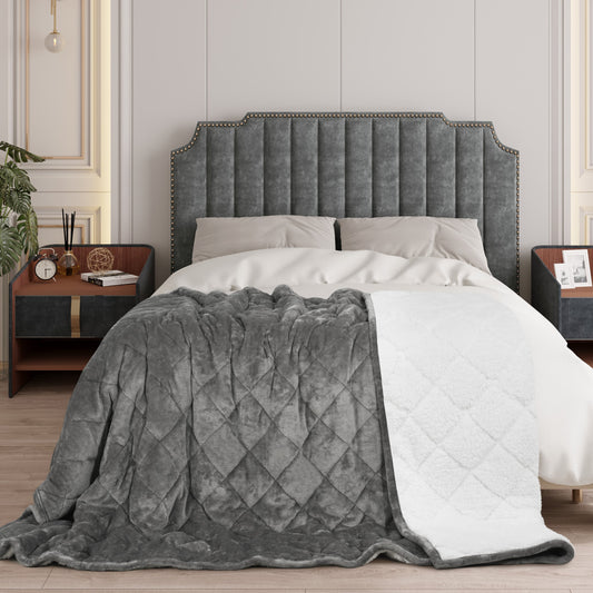 Couverture Lestée Sherpa Grise : Luxe, Confort et Sommeil Réparateur