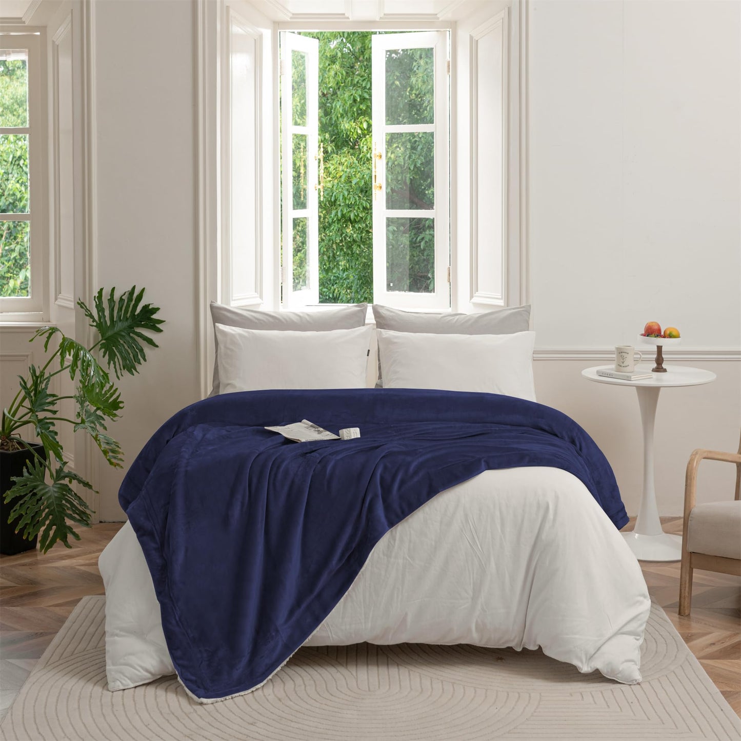 Plaid Bleu Double Face : Confort et Élégance pour l'Hiver
