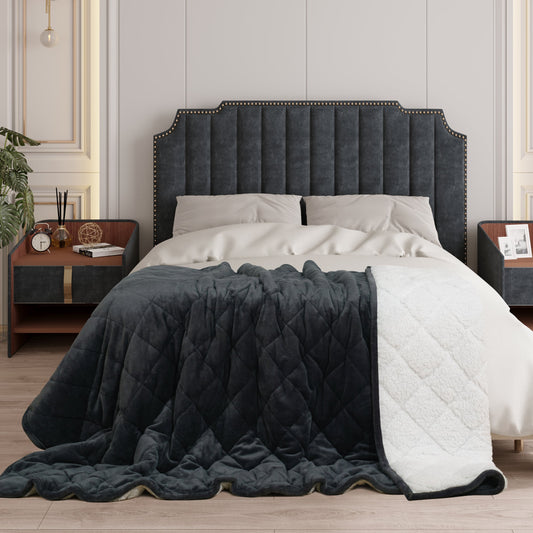 Couverture Lestée Sherpa Noire : Luxe, Confort et Sommeil Réparateur