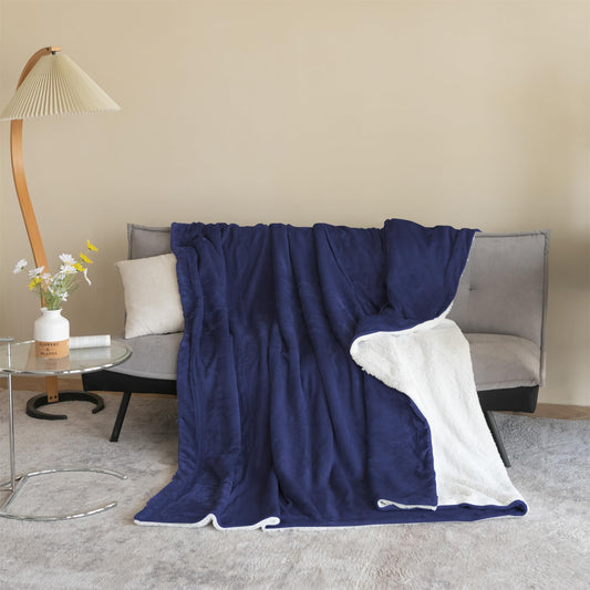 Plaid Bleu Double Face : Confort et Élégance pour l'Hiver